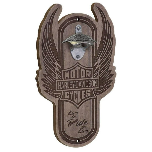 Harley Davidson Motorbike Bike Wooden Vintage Retro Style Wall Bottle Opener